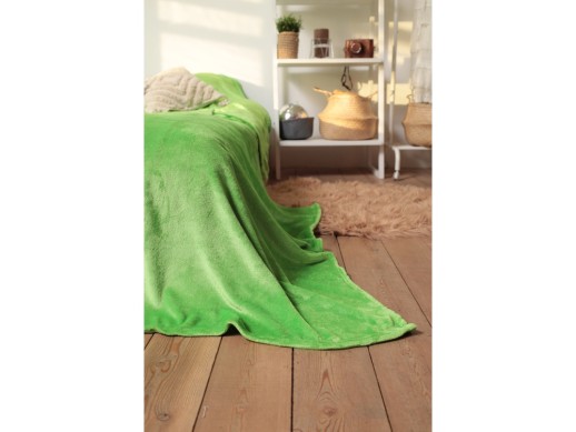 Плед флисовый Copy, зеленый с нанесением логотипа с нанесением логотипа