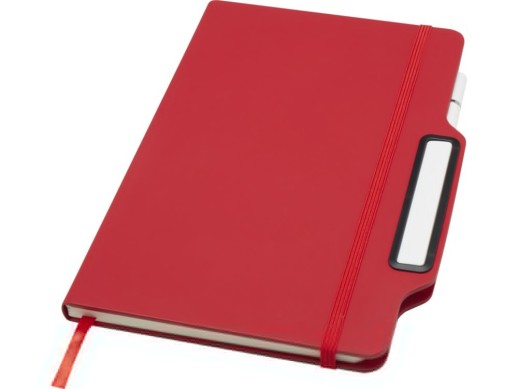 Nexus блокнот формата А5 в твердой обложке с ручкой и карандашом - Красный с нанесением логотипа с нанесением логотипа