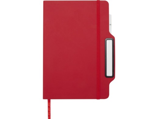 Nexus блокнот формата А5 в твердой обложке с ручкой и карандашом - Красный с нанесением логотипа с нанесением логотипа