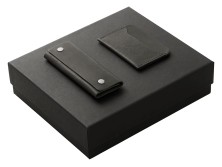 Подарочный набор Long River: картхолдер, ключница (без лого Long River), черная коробка