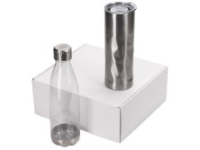 Подарочный набор с термокружкой и бутылкой Water cross, серебристый