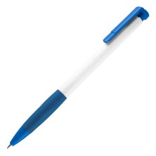 N13, ручка шариковая с грипом, пластик, белый, синий ,   38013/24