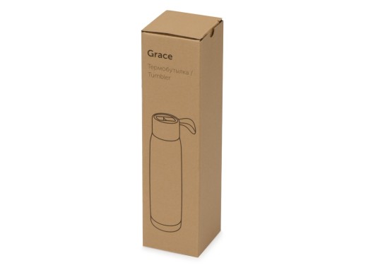 Термобутылка Grace 320мл, черный с нанесением логотипа с нанесением логотипа