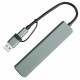 USB-хаб STEM 7 в 1, серый, алюминий   19346/29 с нанесением логотипа с нанесением логотипа