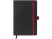 Блокнот ColorNote Black, твердая обложка A5, 80 листов, черный с красным с нанесением логотипа с нанесением логотипа