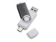 USB3.0/USB Type-C флешка на 32 Гб Квебек C, белый с нанесением логотипа с нанесением логотипа