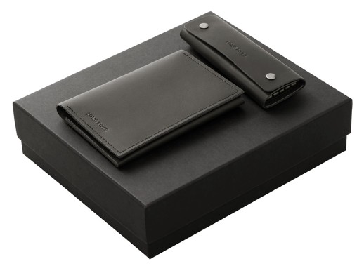 Подарочный набор Long River: обложка для паспорта, ключница, черная коробка