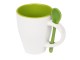 Кружка Авеленго с ложкой, зеленое яблоко с нанесением логотипа с нанесением логотипа