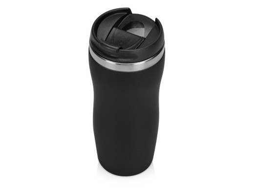 Термокружка Double wall mug C1, soft touch, 350 мл, черный с нанесением логотипа с нанесением логотипа
