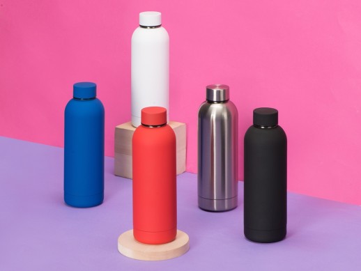 Вакуумная термобутылка Cask Waterline, soft touch, 500 мл, белый (Р)