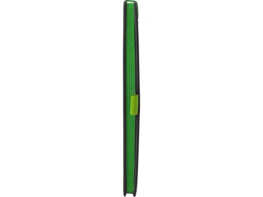 Блокнот ColorNote Black, твердая обложка A5, 80 листов, черный с зеленым яблоком с нанесением логотипа с нанесением логотипа