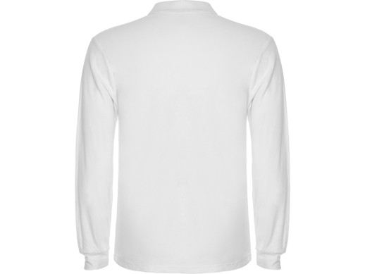 Рубашка поло Estrella мужская с длинным рукавом, белый с нанесением логотипа с нанесением логотипа
