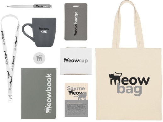 Welcome pack Starter Bundle, серый с нанесением логотипа с нанесением логотипа