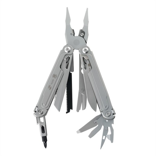 Мультитул Stinger, 113 х 22 мм, 21 функция, сталь, серебристый, в картонной коробке, в комплекте нейлоновый чехол с нанесением логотипа с нанесением логотипа