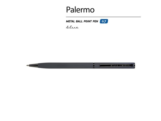 Ручка шариковая автоматическая BrunoVisconti® PALERMO цвет корпуса графитовый, soft-touch, 0.7 мм