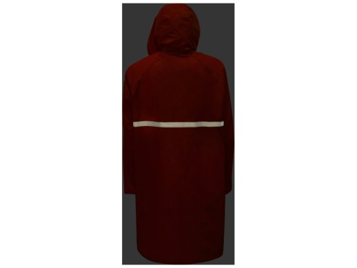 Длинный дождевик Lanai из полиэстера со светоотражающей тесьмой, красный с нанесением логотипа с нанесением логотипа