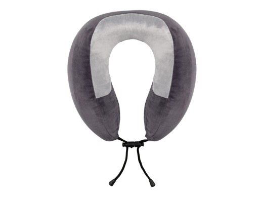 Подушка TORBER, дорожная, с эффектом памяти, тёмно-серая, полиэстер+спандекс