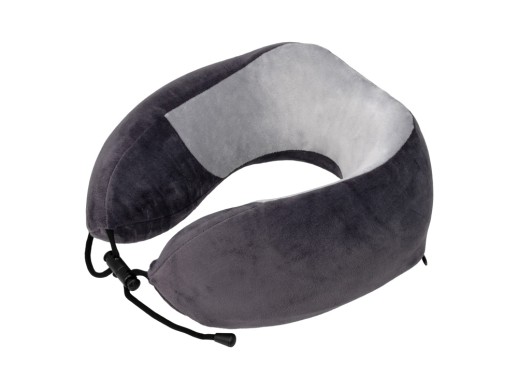 Подушка TORBER, дорожная, с эффектом памяти, тёмно-серая, полиэстер+спандекс