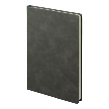 Ежедневник недатированный Muse, темно-серый, А5, с бирюзовой декоративной полосой, блок в линейку - 24745/30/07