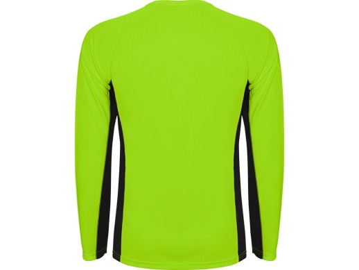 Футболка Shanghai  мужская с длинным рукавом, неоновый зеленый/черный с нанесением логотипа с нанесением логотипа