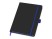 Блокнот ColorNote Black, твердая обложка A5, 80 листов, черный с синим с нанесением логотипа с нанесением логотипа