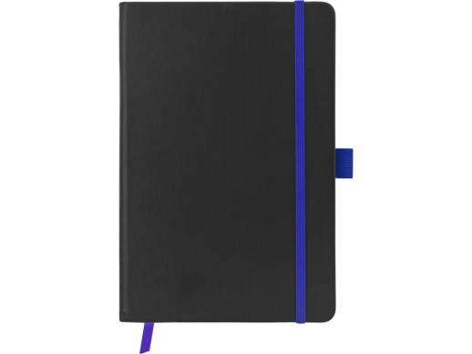 Блокнот ColorNote Black, твердая обложка A5, 80 листов, черный с синим с нанесением логотипа с нанесением логотипа