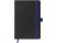 Блокнот ColorNote Black, твердая обложка A5, 80 листов, черный с синим с нанесением логотипа с нанесением логотипа