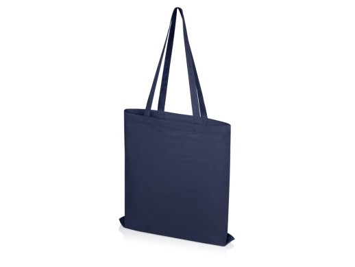 Сумка из хлопка Carryme 105, темно-синий с нанесением логотипа с нанесением логотипа