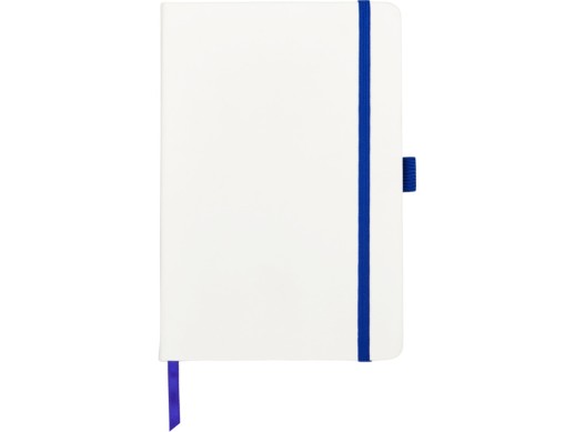 Блокнот ColorNote White, твердая обложка A5, 80 листов, белый с синим с нанесением логотипа с нанесением логотипа