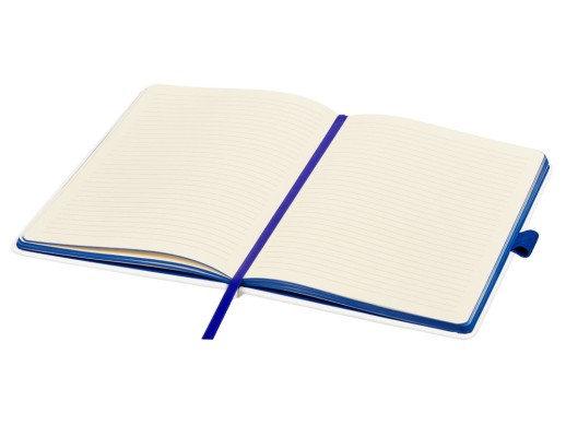 Блокнот ColorNote White, твердая обложка A5, 80 листов, белый с синим с нанесением логотипа с нанесением логотипа