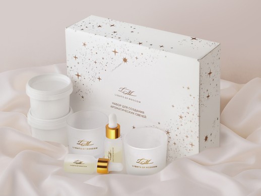 Набор для создания 2-х ароматических свечей: амбра и табак/маракуйя, сандал и пачули