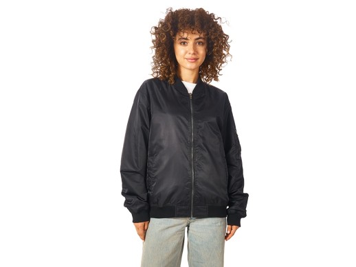 Куртка бомбер Antwerpen унисекс, черный с нанесением логотипа с нанесением логотипа