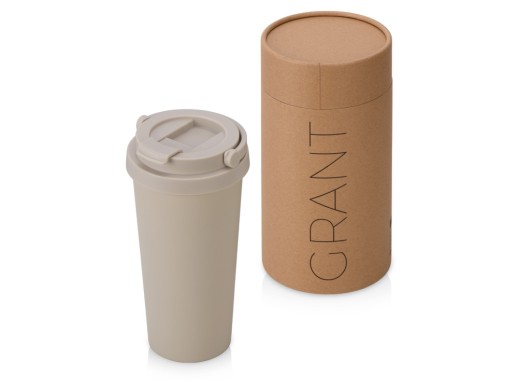 Термокружка Grant, 473мл, тубус, бежевый с нанесением логотипа с нанесением логотипа