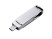 USB 2.0-флешка на 32 Гб поворотный механизм, c дополнительным разъемом Micro USB с одноцветным металлическим клипом с нанесением логотипа с нанесением логотипа