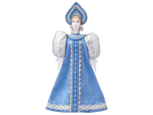 Подарочный набор: кукла фарфоровая, крем-мед, голубой