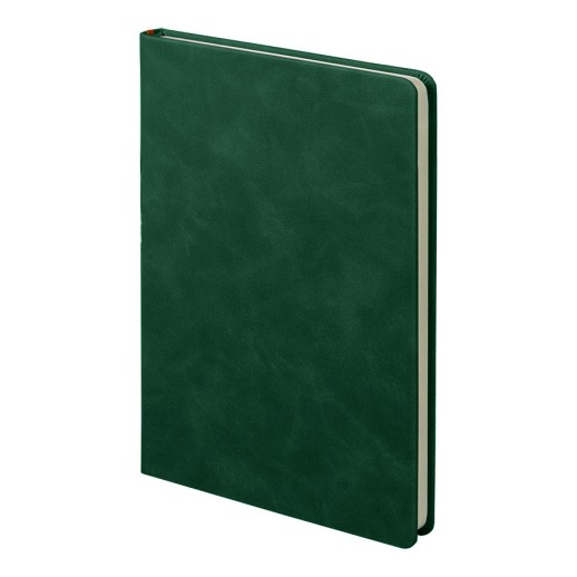 Ежедневник недатированный Muse, зеленый, А5, с декоративной коричневой полосой, блок в линейку   24745/15/14