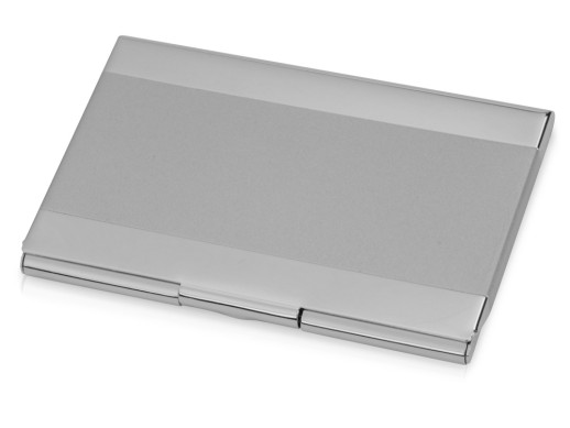 Визитница Carlo, серебристый с нанесением логотипа с нанесением логотипа