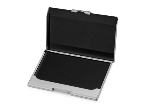 Визитница Carlo, серебристый с нанесением логотипа с нанесением логотипа