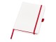 Блокнот ColorNote White, твердая обложка A5, 80 листов, белый с красным с нанесением логотипа с нанесением логотипа