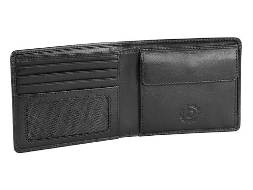 Портмоне BUGATTI ПЕРВЫЙ | PRIMO, чёрное, натуральная воловья кожа, 11х1,5х9 см с нанесением логотипа с нанесением логотипа