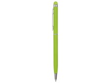 Ручка-стилус шариковая Jucy Soft с покрытием soft touch, зеленое яблоко