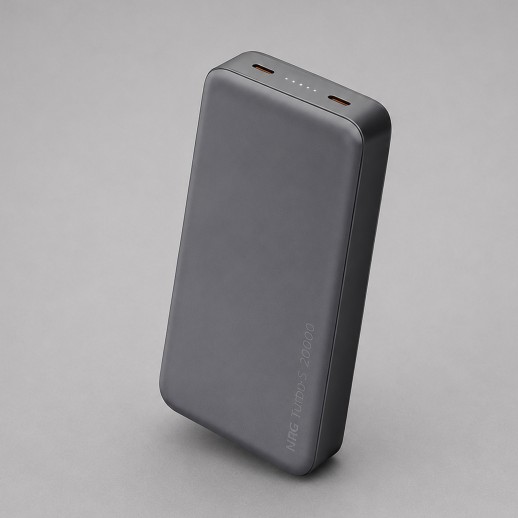 Внешний АКБ NRG Turbo S 20000 mAh, 20Вт, графит, Deppa с нанесением логотипа с нанесением логотипа