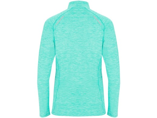 Толстовка с воротом на молнии женская Melbourne, ментоловый меланж с нанесением логотипа с нанесением логотипа