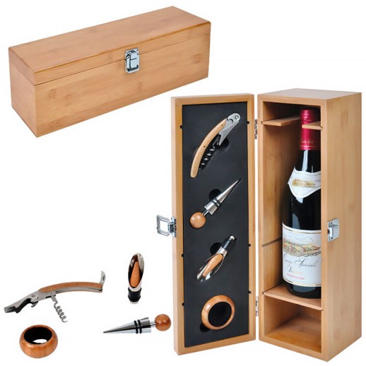 Футляр для бутылки с винными принадлежностями (4 предмета)   19104
