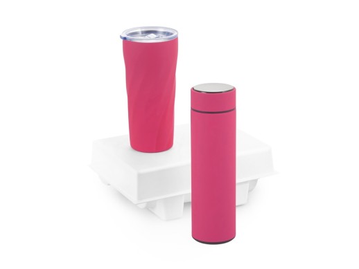 Подарочный набор FAMILY с термосом и термокружкой, розовый