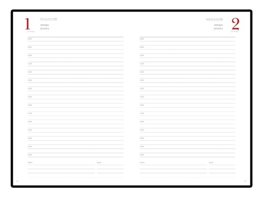 Ежедневник А5 полудатированный Boss, бордовый