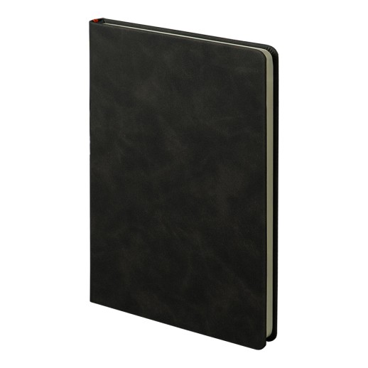 Ежедневник недатированный Muse, черный, формат А5, с оранжевой декоративной полосой, блок в линейку , 24745/35/05