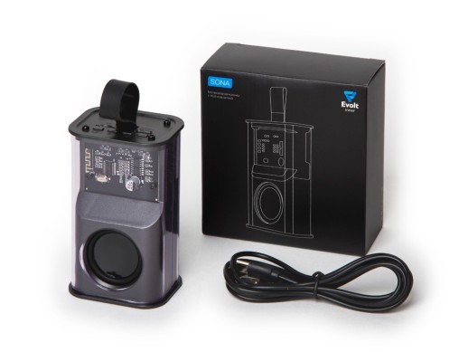 Колонка с RGB подсветкой Sona, черный с нанесением логотипа с нанесением логотипа