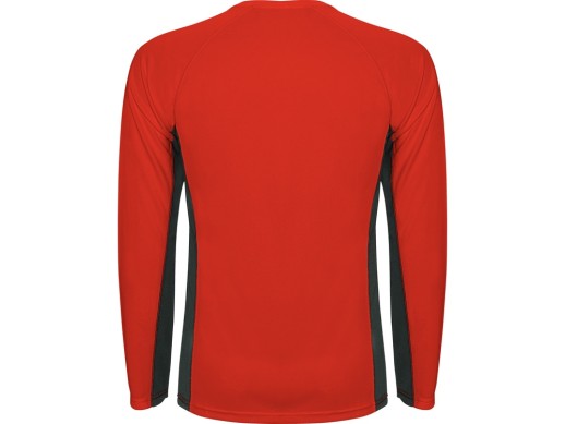 Футболка Shanghai мужская с длинным рукавом, красный/графитовый с нанесением логотипа с нанесением логотипа