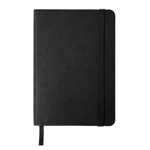 Блокнот SHADY JUNIOR с элементами планирования, А6, черный, кремовый блок в клетку   24743/35 с нанесением логотипа с нанесением логотипа